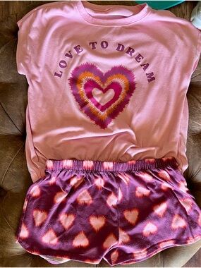 Carter's Pink and Purple Heart Tie-Dye Kids Pajama Set